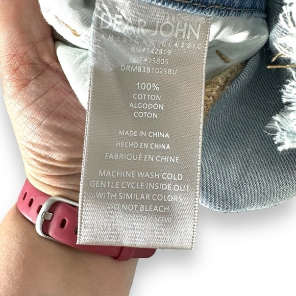 Dear John Denim Logan Distressed Coverall Romper, Lt. Blue Wash, Size Small, NWT - Picture 9 of 16